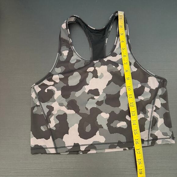 Athleta Gray Unpadded Racerback Camo Printed Sports Bra Women's Size Medium - Picture 6 of 8